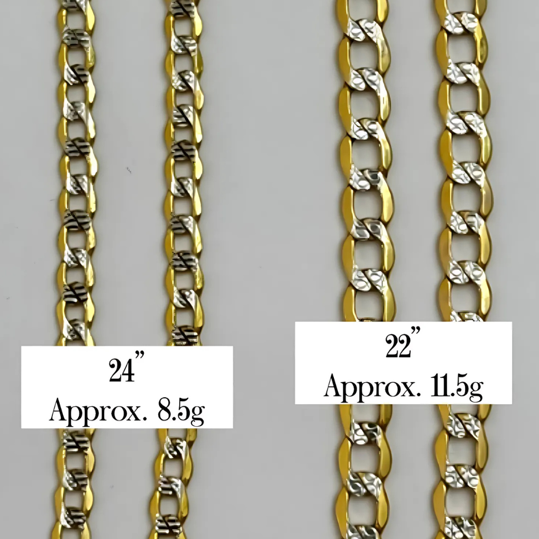 14K Gold Diamond Cut Hollow Cuban link chains