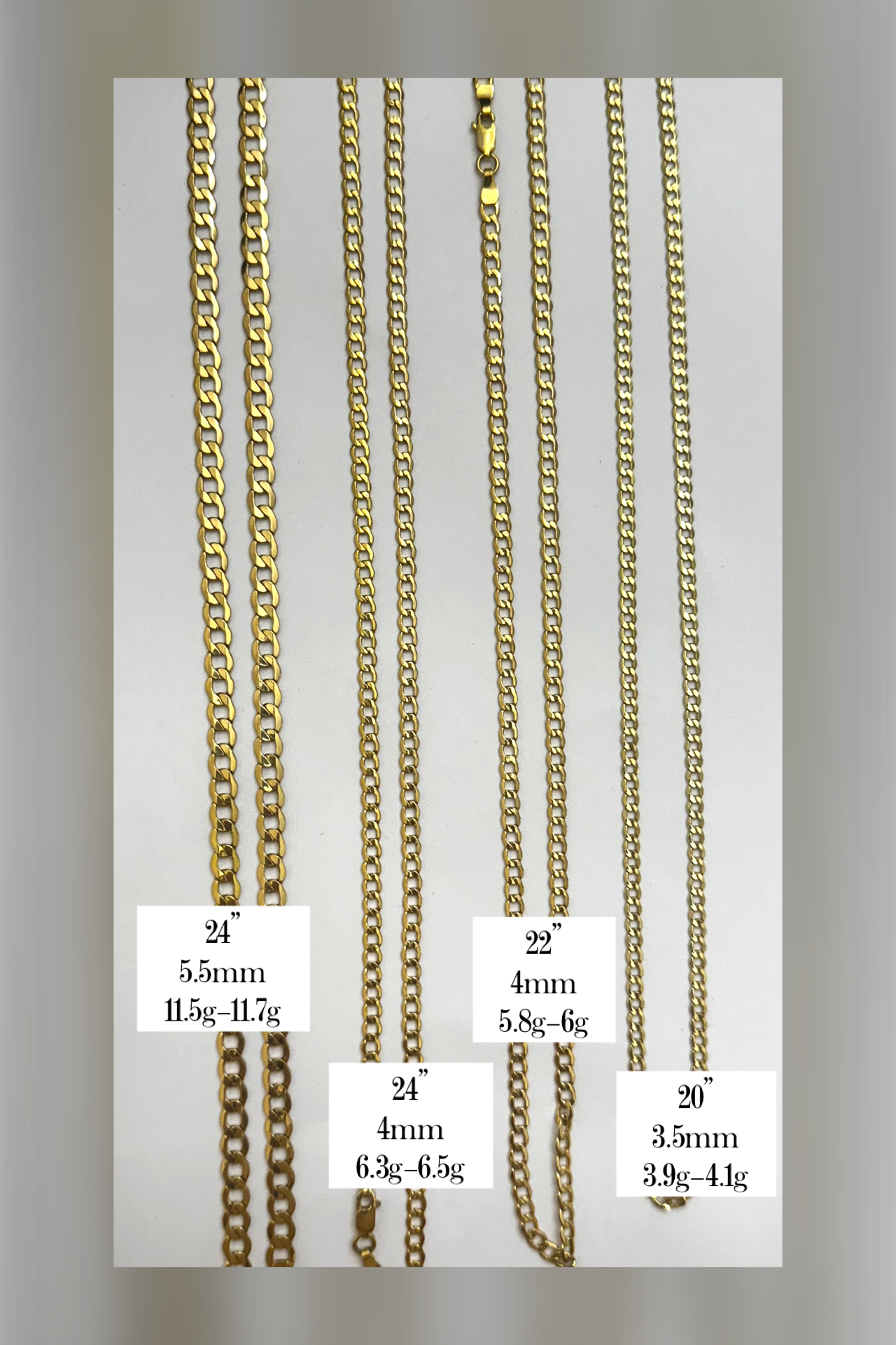 14k Gold Hollow Cuban Link