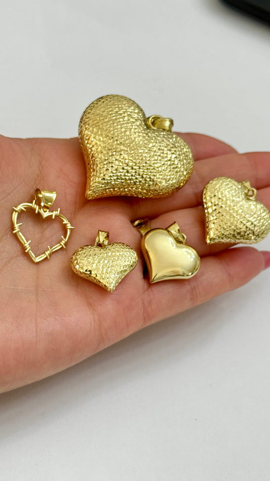 14k Gold Large Heart Pendant